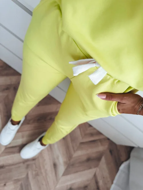 SPODNIE DRESOWE DAMSKIE BASIC LIMONKA